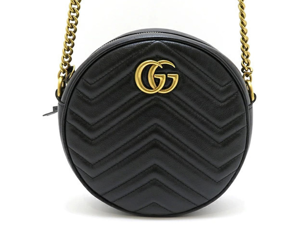 Gucci GG Marmont Round Shoulder Bag Leather